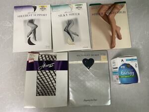 Vintage Pantyhose Tights Lot of 6 Hanes Victoria’s Secret Leggs Sheer Caress